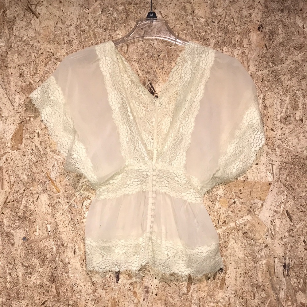 Lace Button-up Blouse